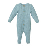 Patique Bebe Mavi Organik Pamuk Örgülü Gofre Tulum